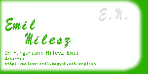 emil milesz business card